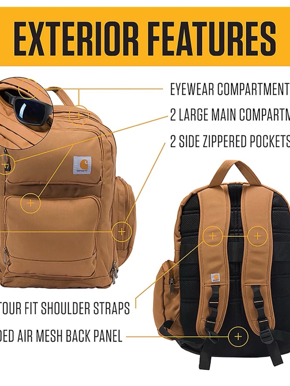 Carhartt Black Utility Backpack with Logo Patch - Picture 13 of 15